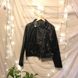 PLT Black zipped biker jacket